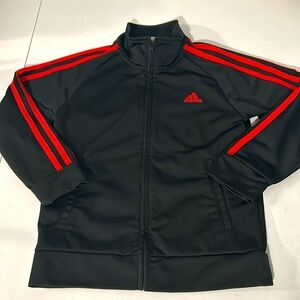 Adidas Boy’s Black Long Sleeve Full Zip Track Jacket Size 6